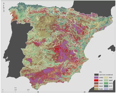 Land condition states in mainland Spain (2010–2019) from the 2dRUE product